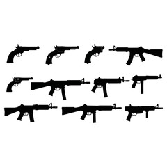 Collection of Handgun and Rifle Silhouettes.