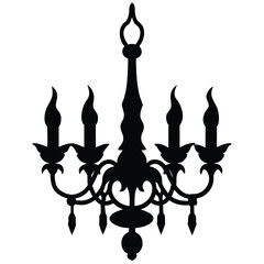 eerie candle chandelier vector icon