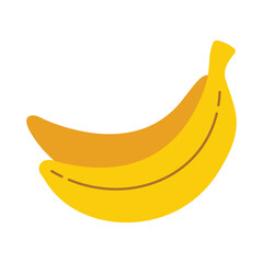 Simple and colorful ripe banana fruit icon for healthy eating concepts.