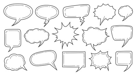 Obraz premium A colorful vector set of comic speech bubbles and thinking clouds for communication and chat messages