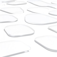 Abstract Clear Irregular Shapes on White Surface