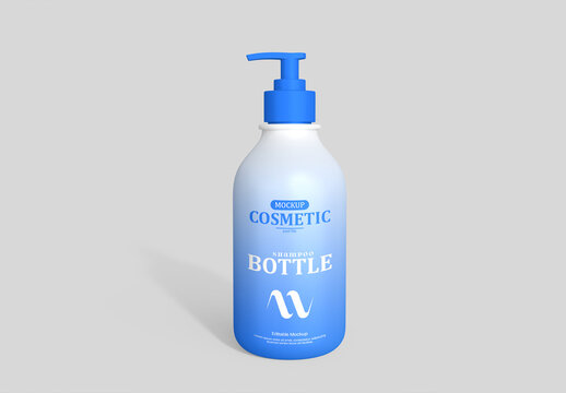 Cosmetic Shampoo Bottle Packaging Mockup Template