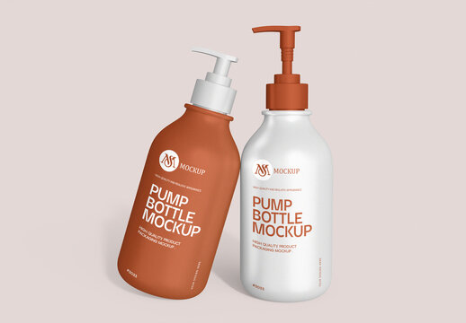 Plastic Pump Bottle Packaging Mockup