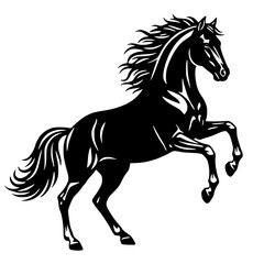 Rearing Black Horse Stallion, Horse SVG, Equestrian SVG, Stallion SVG, Wild Horse SVG
