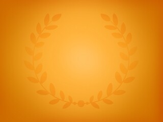 우승 주황 골드 월계수 배경