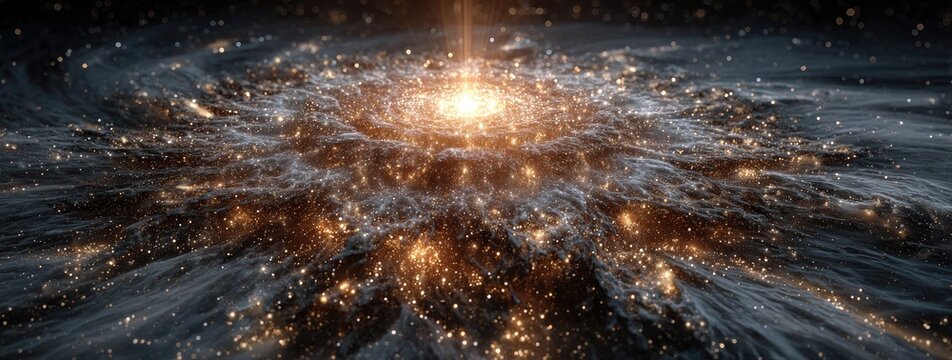 Cosmic vortex with glowing center