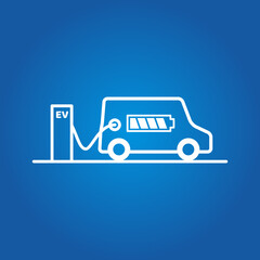 充電ステーションで充電中のEV