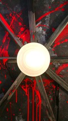 Abstract ceiling art with a light fixture