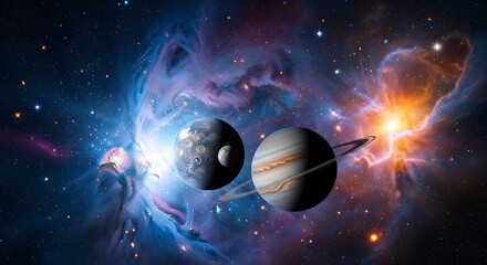 Cosmic Planets Nebulae.