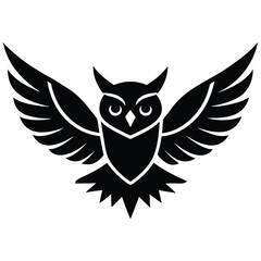 owl in flight vector icon