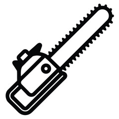 chainsaw outline vector icon