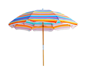 Vibrant beach umbrella in a rainbow of colors for summer fun