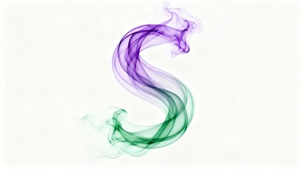 Fototapeta premium Abstract Art Flow: Captivating Shapes and Waves of Purple and Green Smoke in a Stunning Design