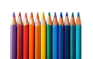 Vibrant collection of colored pencils arranged in a row