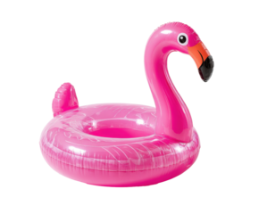 Bright pink flamingo pool float for summer fun in the sun