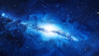 A Deep Blue Nebula With A Bright White Core