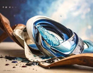 Abstract ceramic art piece with liquid motion