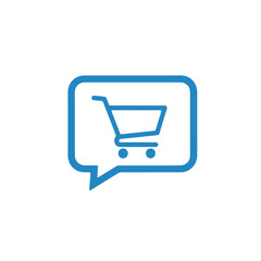 Shopping cart icon inside a speech bubble