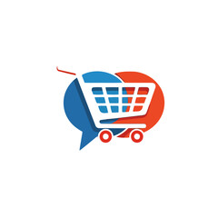 Shopping cart icon inside a speech bubble