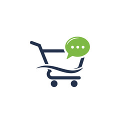 Shopping cart with speech bubble icon