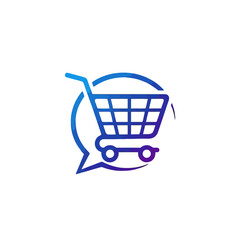 Shopping cart icon inside a speech bubble