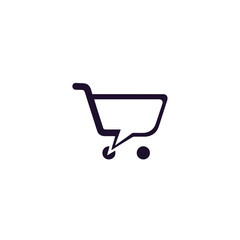 Shopping cart icon with speech bubble