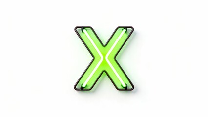 Fototapeta premium Modern Green Neon Alphabet: A Bright and Simple Graphic Design Style for Innovative Lettering