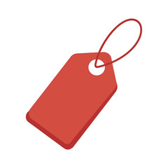 Blank red price tag with string