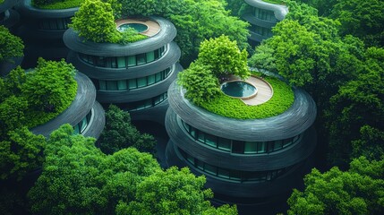 Sustainable architecture with biophilic design integrating eco-friendly materials and innovative technology for urban landscape efficiency and resilience