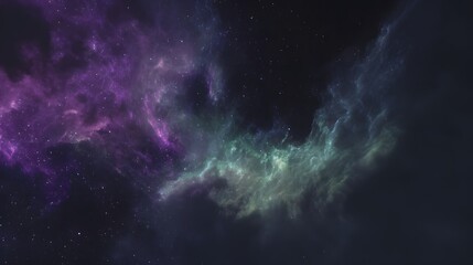 Obraz premium A vibrant cosmic scene featuring colorful nebulae and stars against a dark background