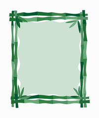 Bamboo. Vertical plant nature background, photo frame. Frame, border with stems and leaves. Banner with place for text.