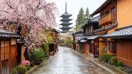 Naklejka premium Urban architectural photography showcasing traditional aesthetics, vibrant color compositions, and intricate details in heritage landscapes