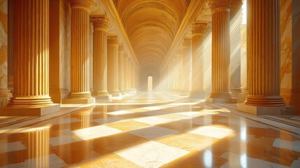 Architectural visualization rendering showcasing photorealistic lighting techniques, ambient illumination, and advanced textures in digital composition