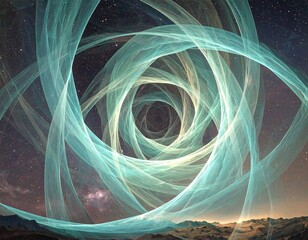 Abstract swirling nebula in space