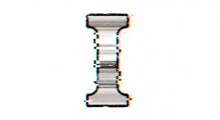 Dynamic digital glitch effect on abstract geometric shape with modern tech aesthetic