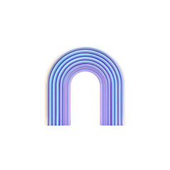Abstract Pastel Rainbow Archway 3D Rendered Gateway