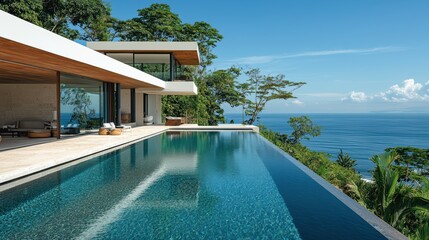 Fototapeta premium Innovative architectural design emphasizing sustainability, luxury materials, and advanced engineering for optimized performance and aesthetic integration