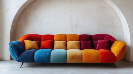 Contemporary modular furniture showcasing innovative upholstery techniques with vibrant color theory and ergonomic seating for modern interiors