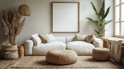 Sophisticated interior design featuring sustainable materials with ergonomic furnishings, minimalist aesthetics, and harmonious color composition