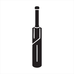 Simple black silhouette cricket bat icon graphic sport equipment for games silhouette