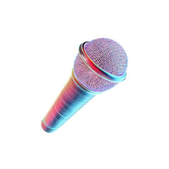 Abstract Wireframe Microphone Colorful Digital Sound Technology