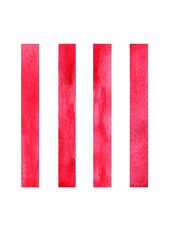 four red watercolor stripes on a white background. geometric background.