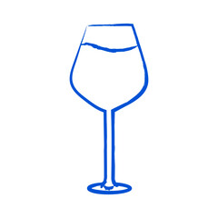 Wine glass, Mediterranean drink. Vector illustration.