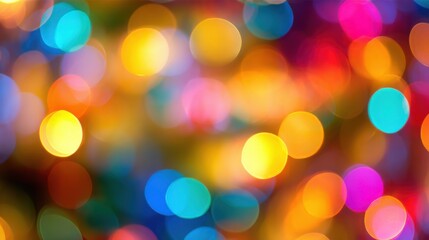Obraz premium A dazzling array of bright, colorful lights fills the background, creating an energetic and festive atmosphere perfect for celebrations or events at night in an urban setting.