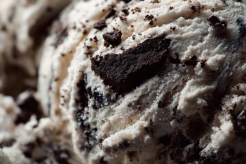 Fototapeta premium Delicious Cookies and Cream Ice Cream Close-Up.