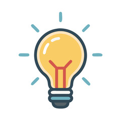 Glowing Light Bulb Idea Icon