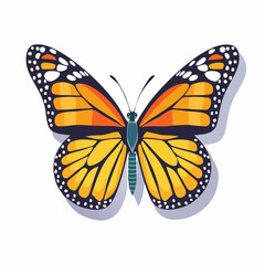 Obraz premium Vibrant Orange And Black Monarch Butterfly On Light Purple Background