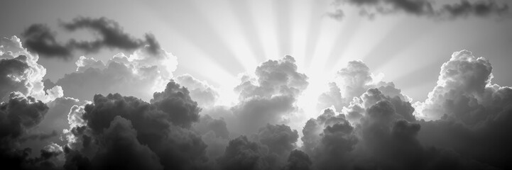 Sunlight rays through dramatic clouds