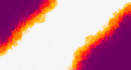 watercolor ink paint purple orange yellow with white background abstract paper texture artistic brush grunge colorful for business flyer template 
