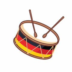 German flag drum with drumsticks black
